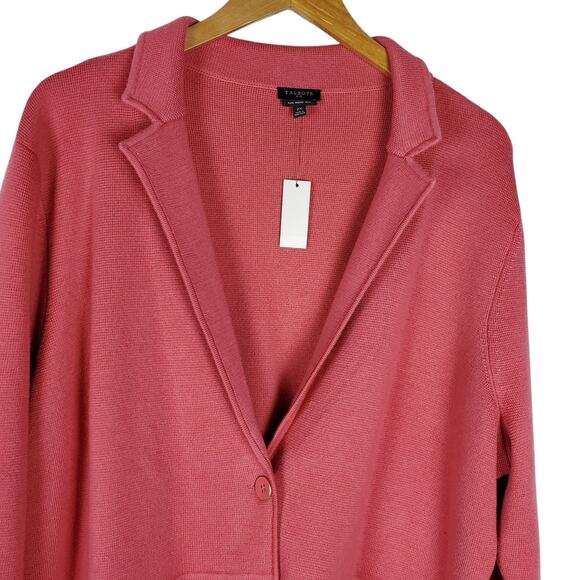 NEW Talbots Pure Merino Wool Sweater Jacket Blazer Womens 2X Plus Button Knit - Picture 4 of 13